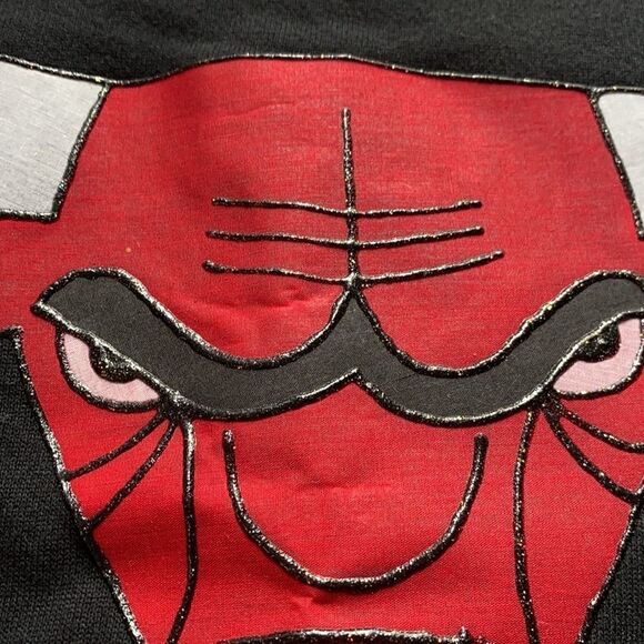 VTG Jerzees pullover size L hand painted Chicago Bulls one of a kind - Picture 7 of 13